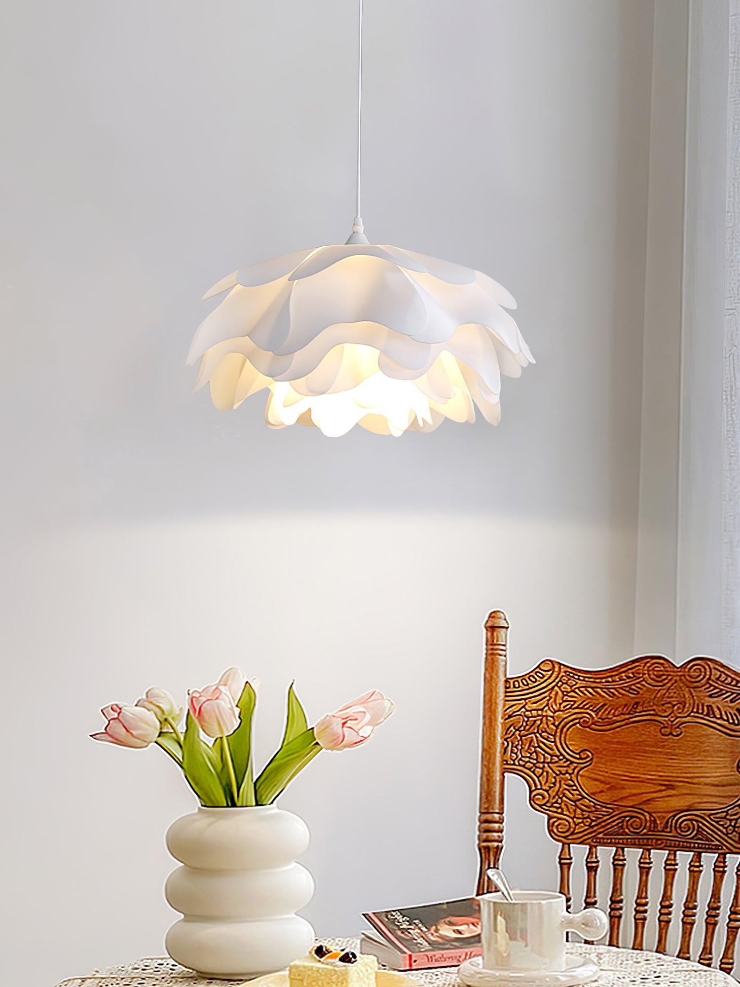 White Beautiful Blossom Pendant Light For Warm Home Ambience