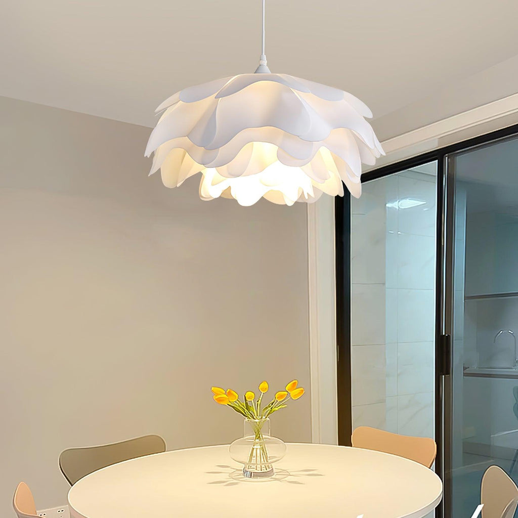 White Beautiful Blossom Pendant Light For Warm Home Ambience
