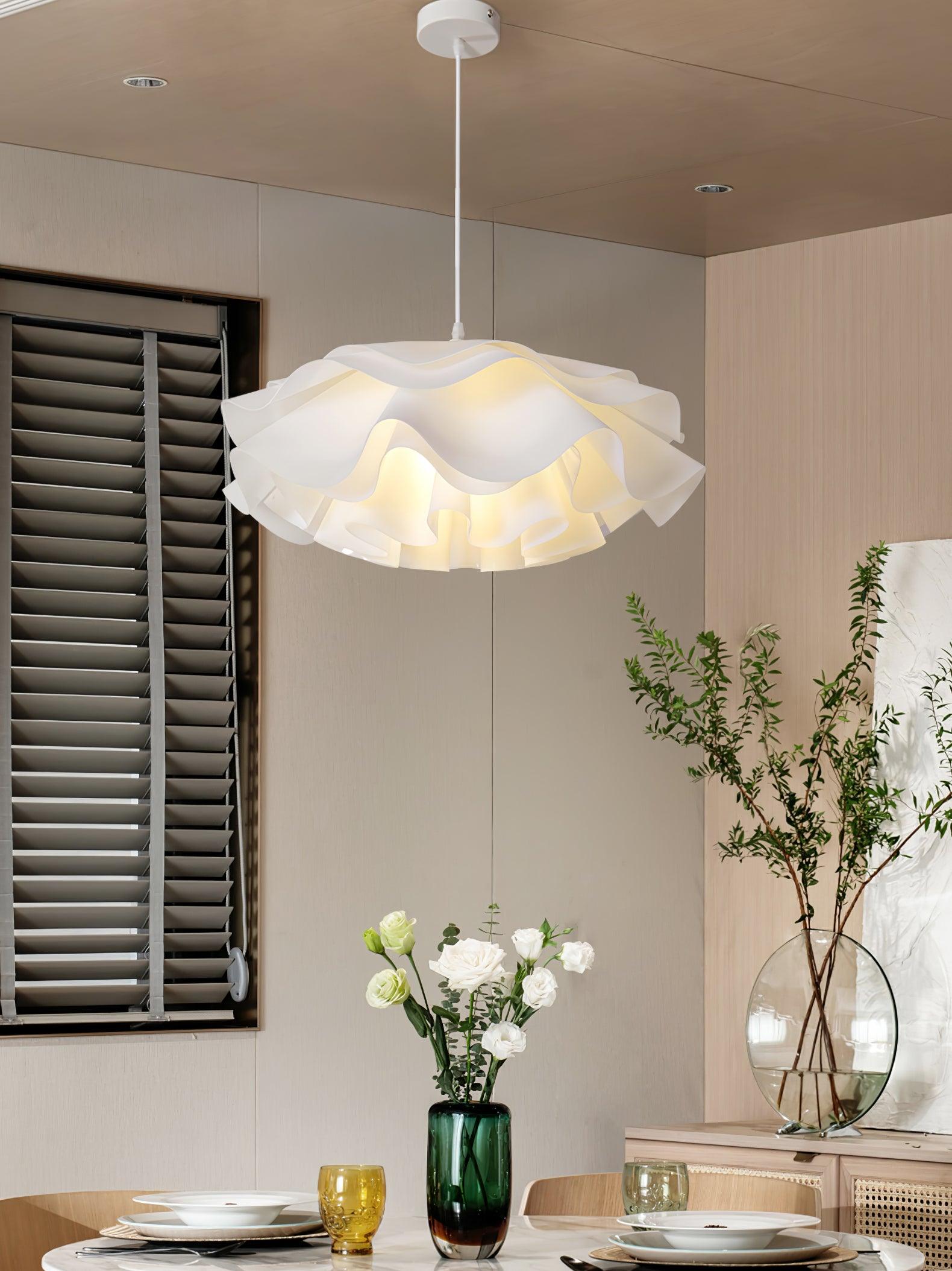 White Beautiful Blossom Pendant Light For Warm Home Ambience