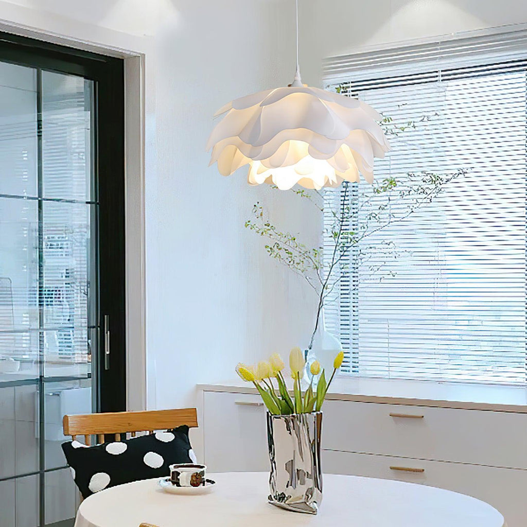White Beautiful Blossom Pendant Light For Warm Home Ambience