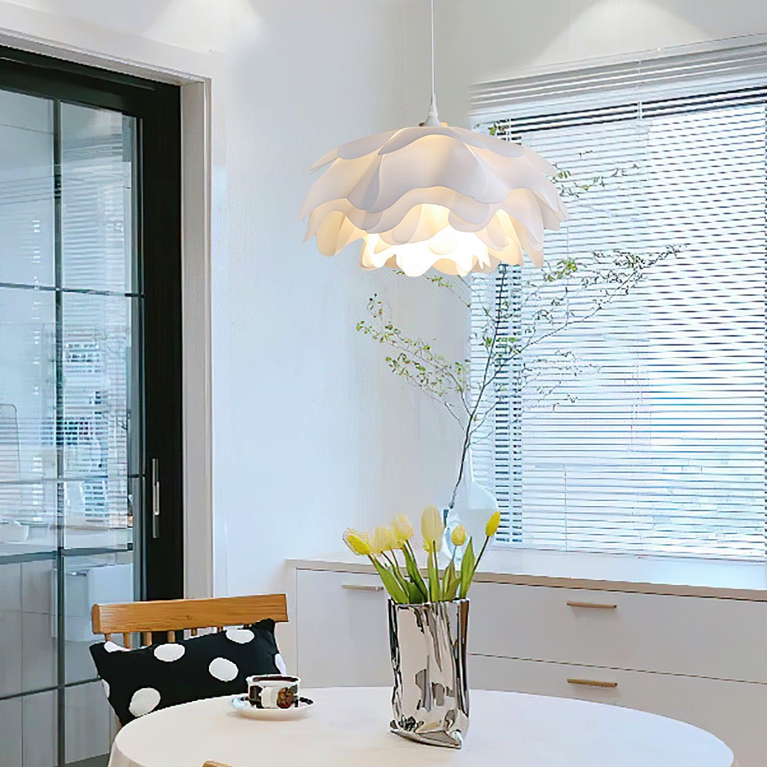 White Beautiful Blossom Pendant Light For Warm Home Ambience