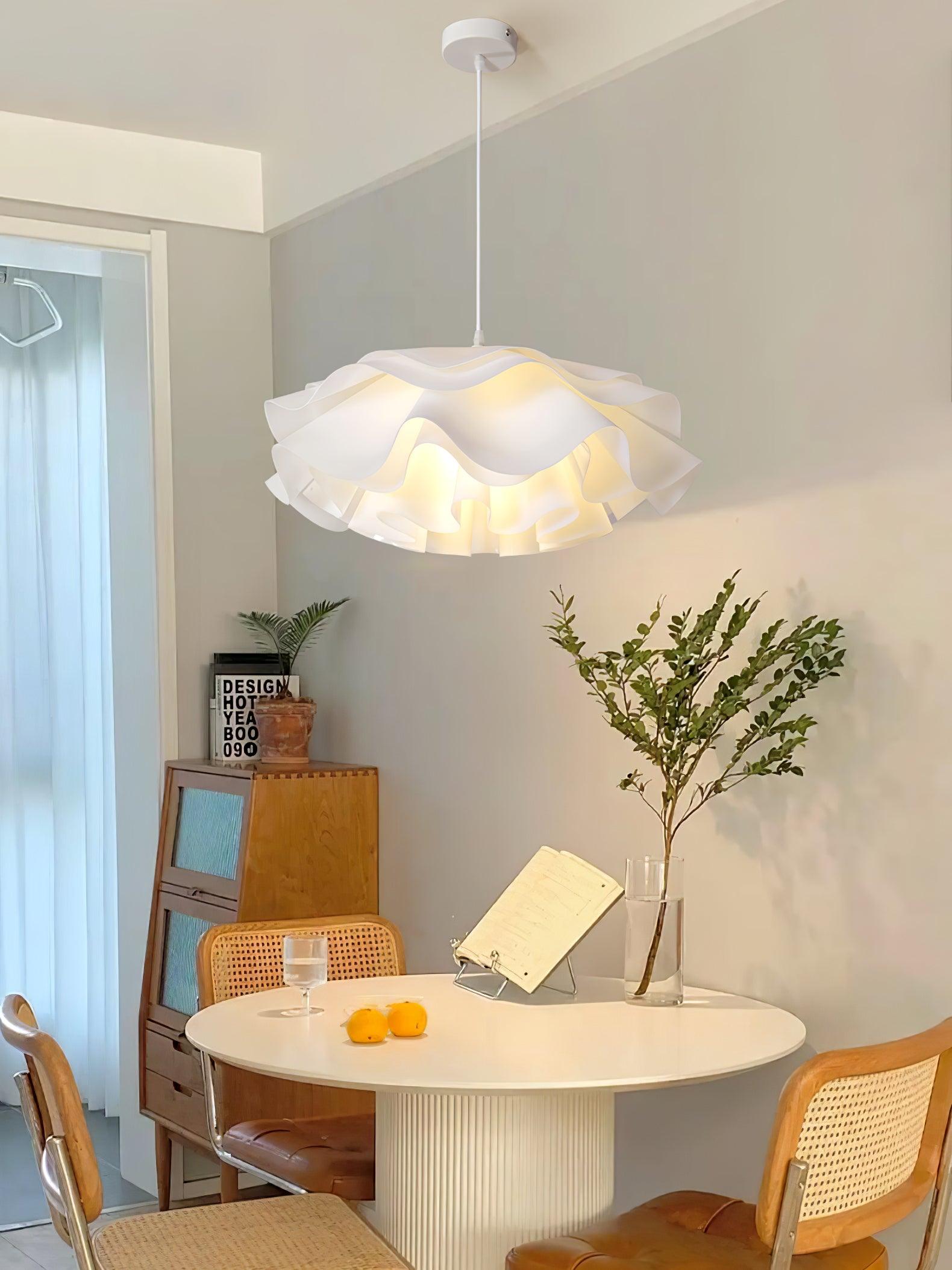 White Beautiful Blossom Pendant Light For Warm Home Ambience