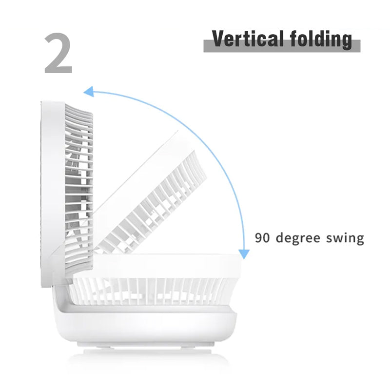 Foldable Table Fan With Adjustable Airflow And Night Light