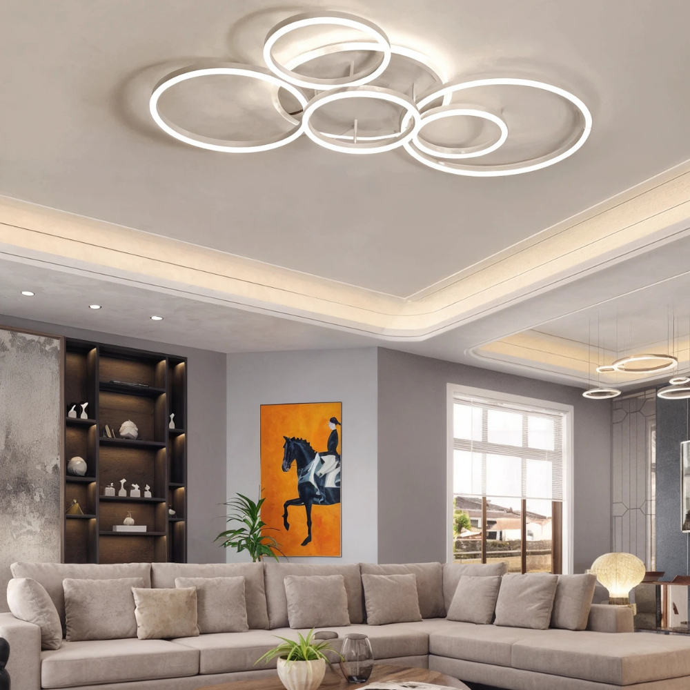Frelis Ring Chandelier With Adjustable Rings For Elegant Home Lighting