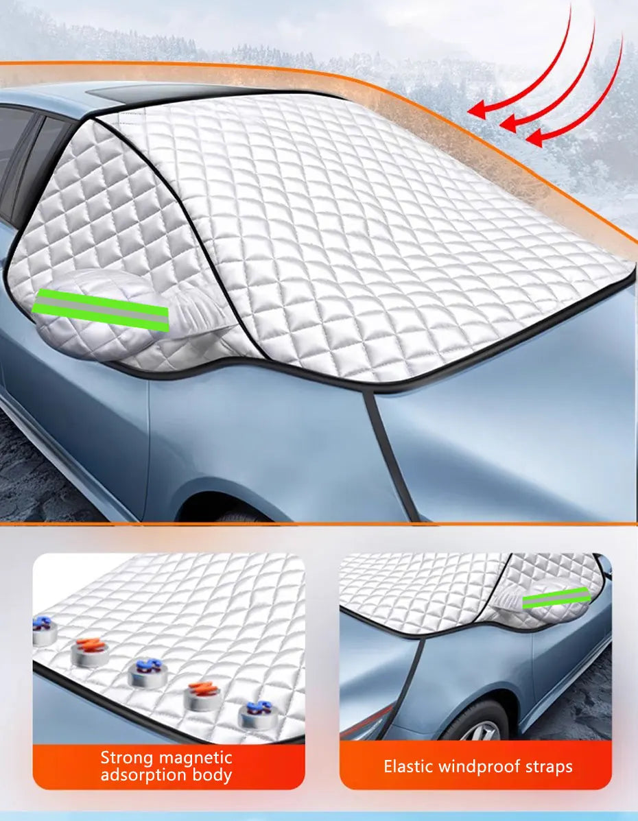 FrostGuard Pro All-Season Windshield Cover With Magnetic Fastening, 5-Layer Shield