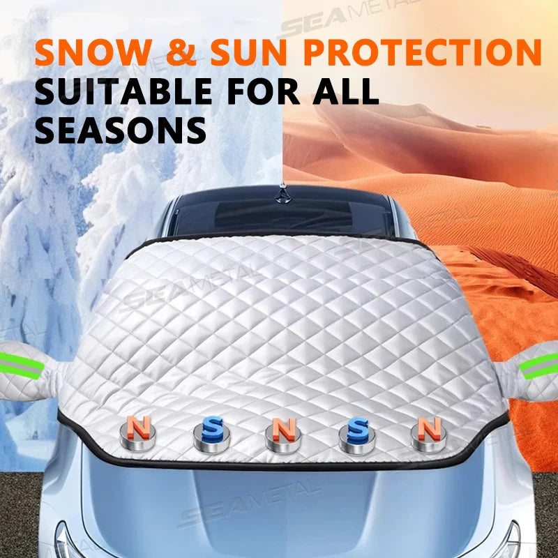 FrostGuard Pro All-Season Windshield Cover With Magnetic Fastening, 5-Layer Shield