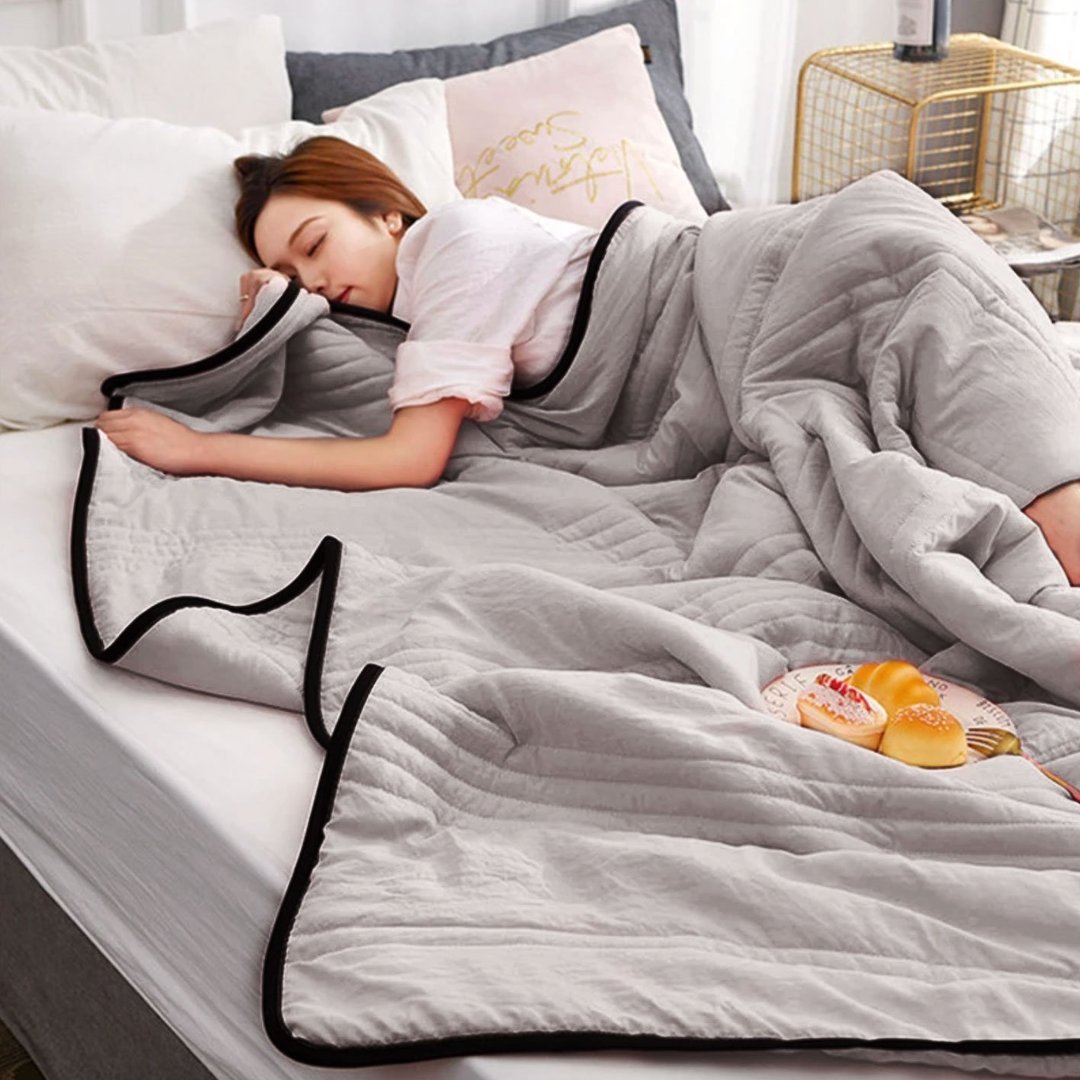 FrostSlumber Nighttime Blanket For Cooling Comfort With Advanced Tech Lightweight Fabric
