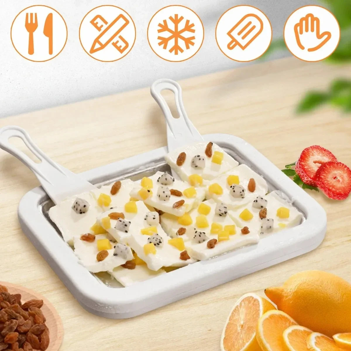 Frozen Dessert Maker Pan For Homemade Gelato And Ice Cream Large Size