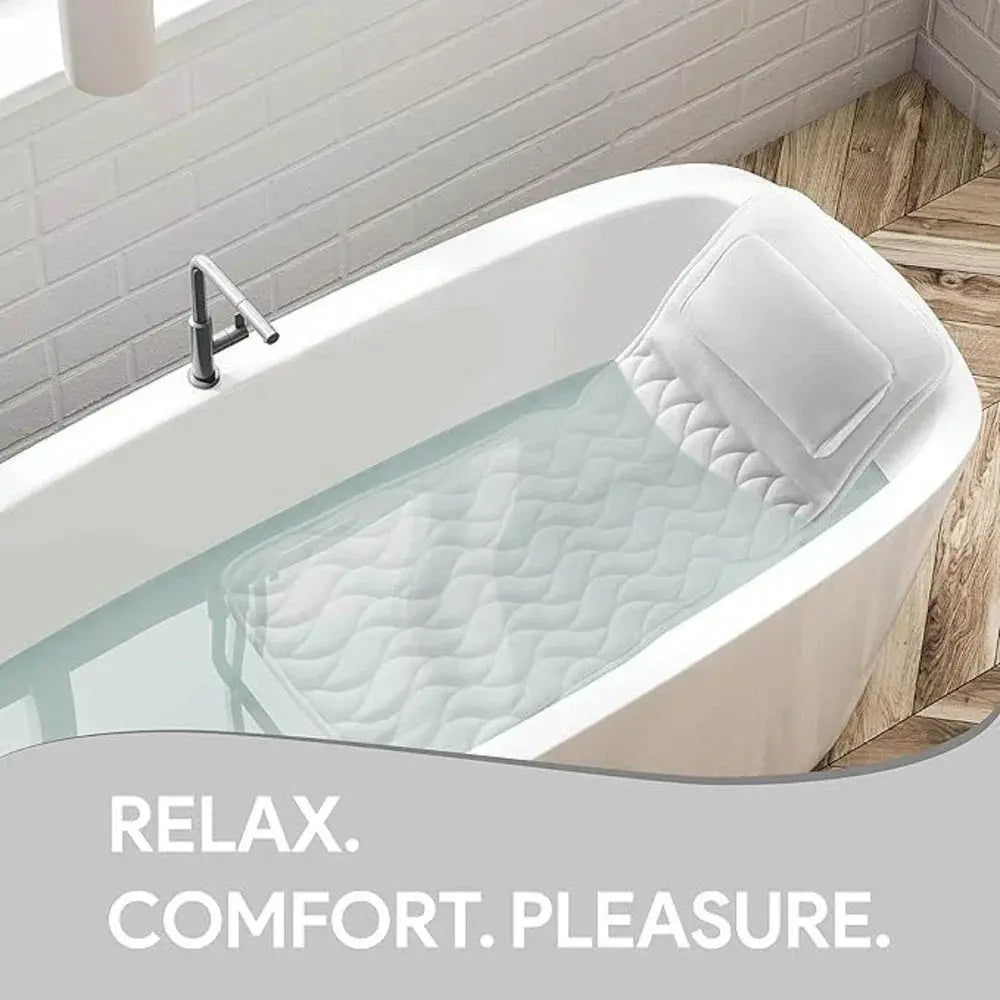 Relaxing Tub Bath Pillow With Non-Slip Backing For Breathable Comfort
