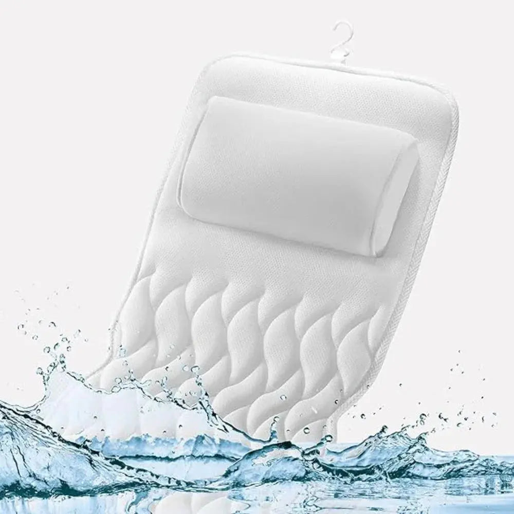 Relaxing Tub Bath Pillow With Non-Slip Backing For Breathable Comfort