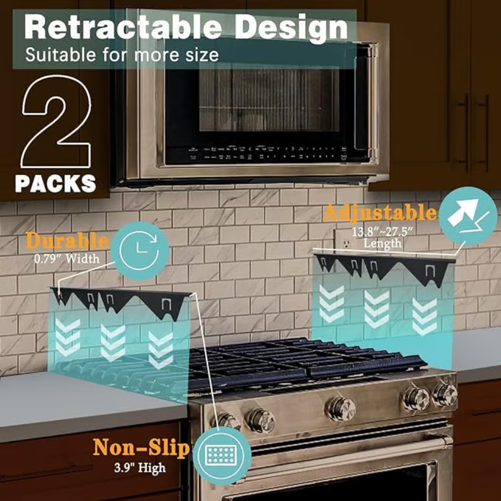 GapLock Adjustable Stainless Steel Gap Cover For Stovetop