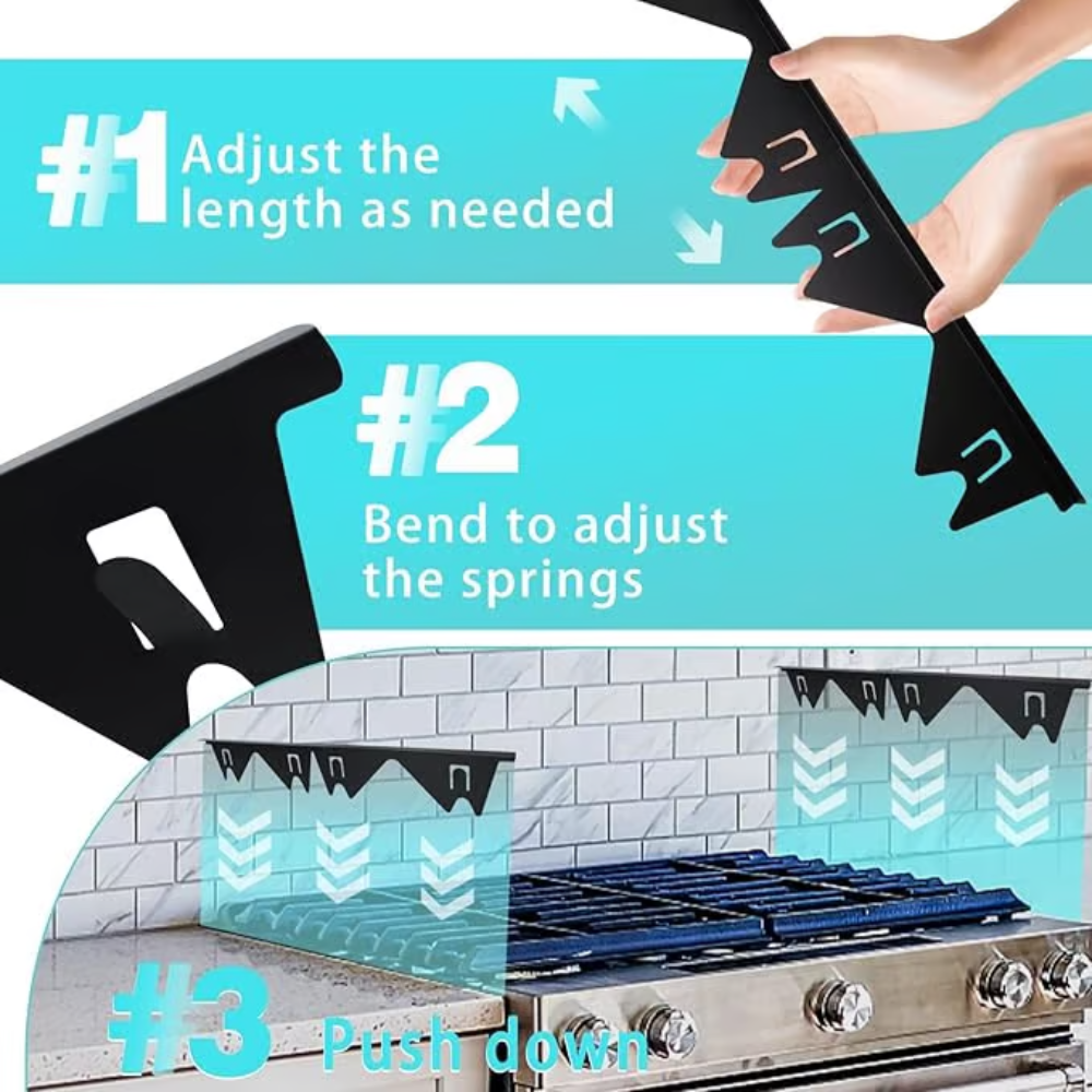 GapLock Adjustable Stainless Steel Gap Cover For Stovetop
