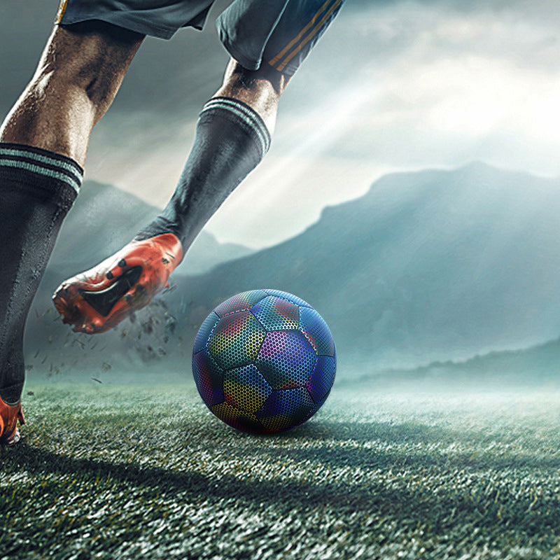 GlowSphere Soccer Ball Reflective With Holographic Look For Photos