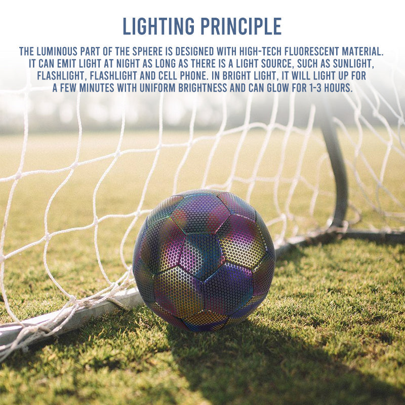 GlowSphere Soccer Ball Reflective With Holographic Look For Photos