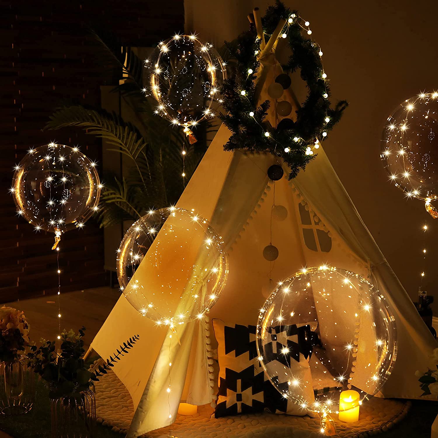 Luminous LED Balloons For Memorable Celebrations With Customizable Lights And Durable Decor