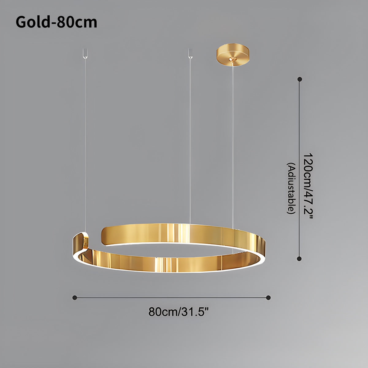 Sleek Circular LED Ring Chandelier For Living Room Decor