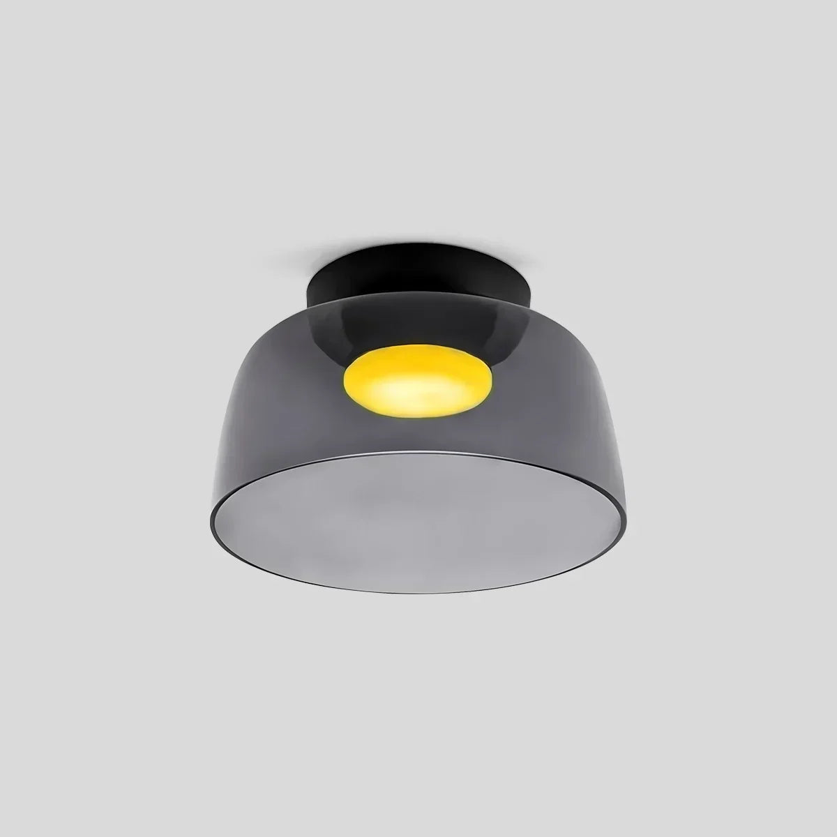 Cozy Bedroom Ceiling Fixture With Colored Glass Glow