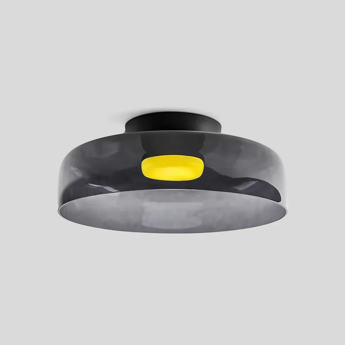 Cozy Bedroom Ceiling Fixture With Colored Glass Glow