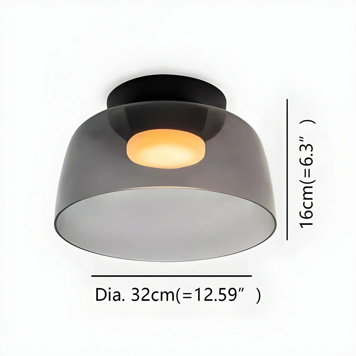 Cozy Bedroom Ceiling Fixture With Colored Glass Glow