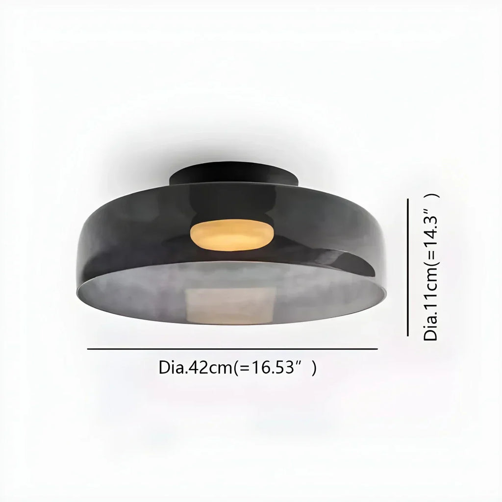Cozy Bedroom Ceiling Fixture With Colored Glass Glow