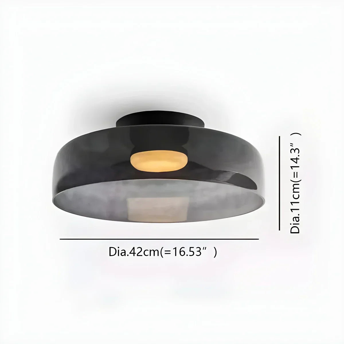 Cozy Bedroom Ceiling Fixture With Colored Glass Glow
