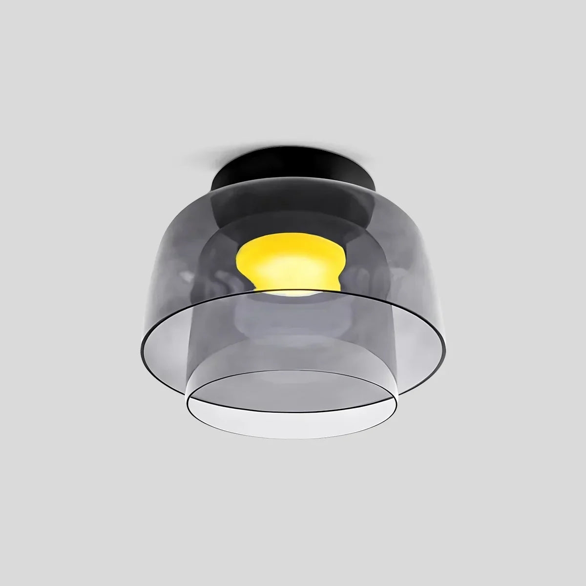 Cozy Bedroom Ceiling Fixture With Colored Glass Glow