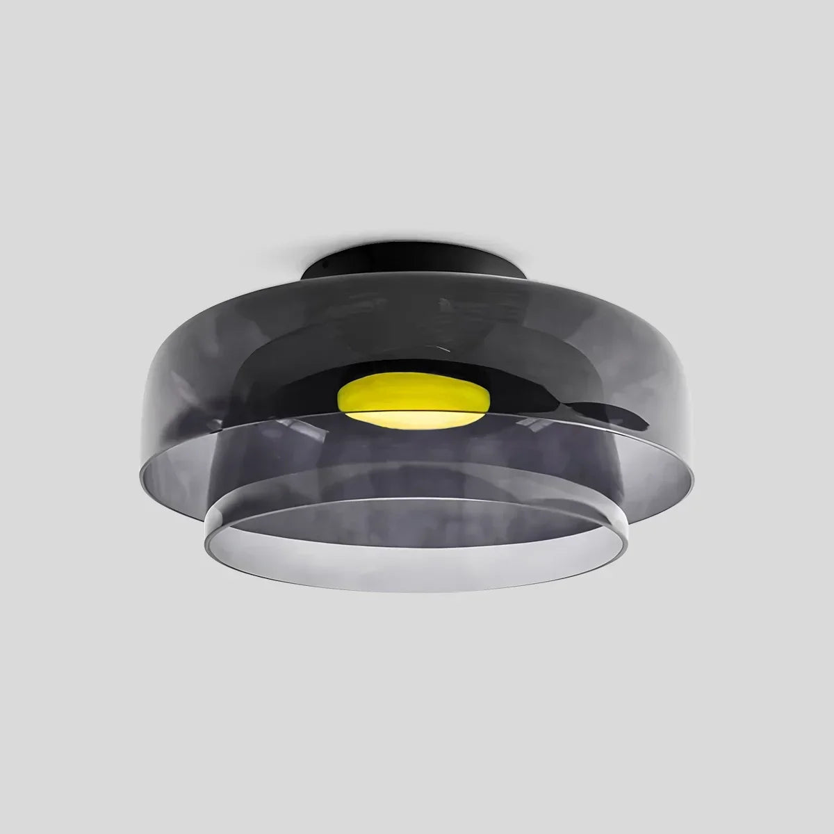 Cozy Bedroom Ceiling Fixture With Colored Glass Glow