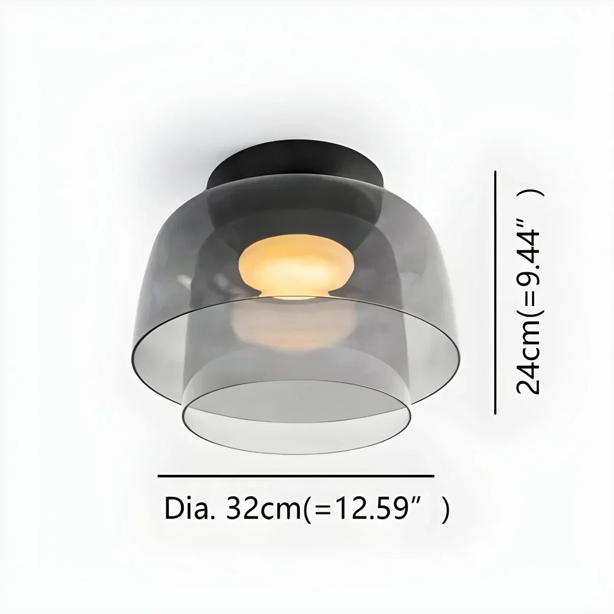 Cozy Bedroom Ceiling Fixture With Colored Glass Glow