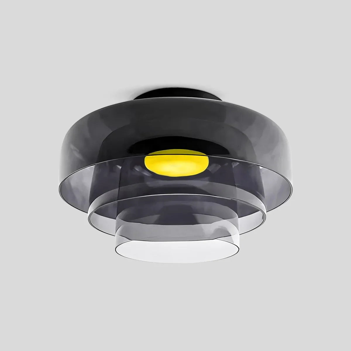 Cozy Bedroom Ceiling Fixture With Colored Glass Glow