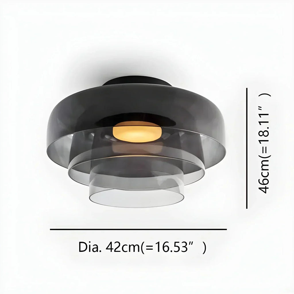 Cozy Bedroom Ceiling Fixture With Colored Glass Glow