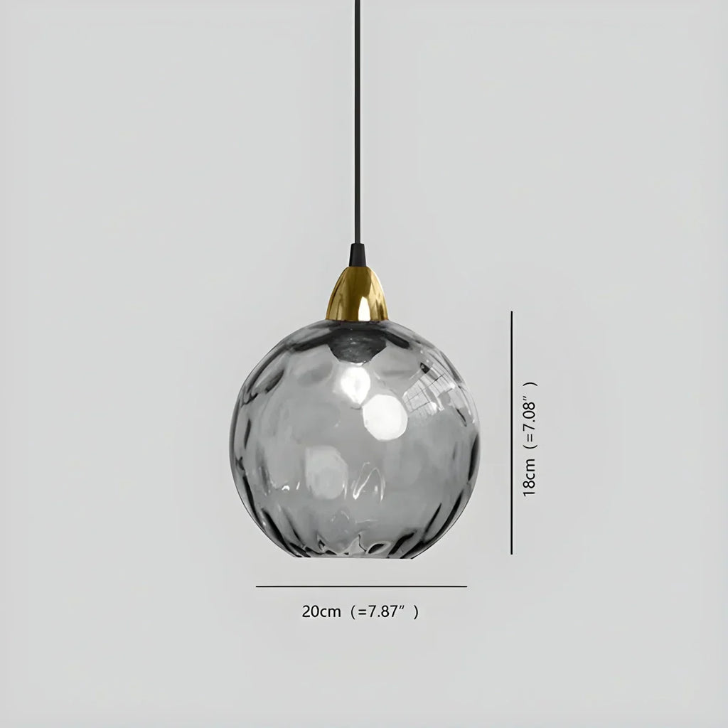 Vivid Glass Orb Pendant Light In Living Room Ceiling