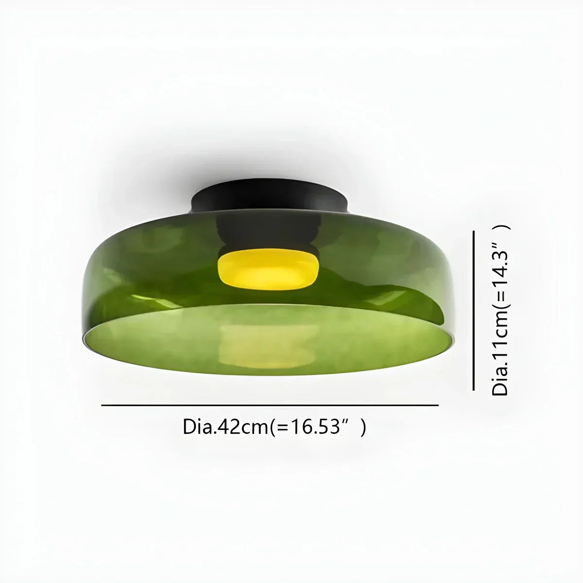 Cozy Bedroom Ceiling Fixture With Colored Glass Glow