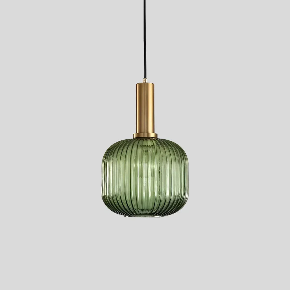 Nordic Glass Pendant Light With Striped Shade Design