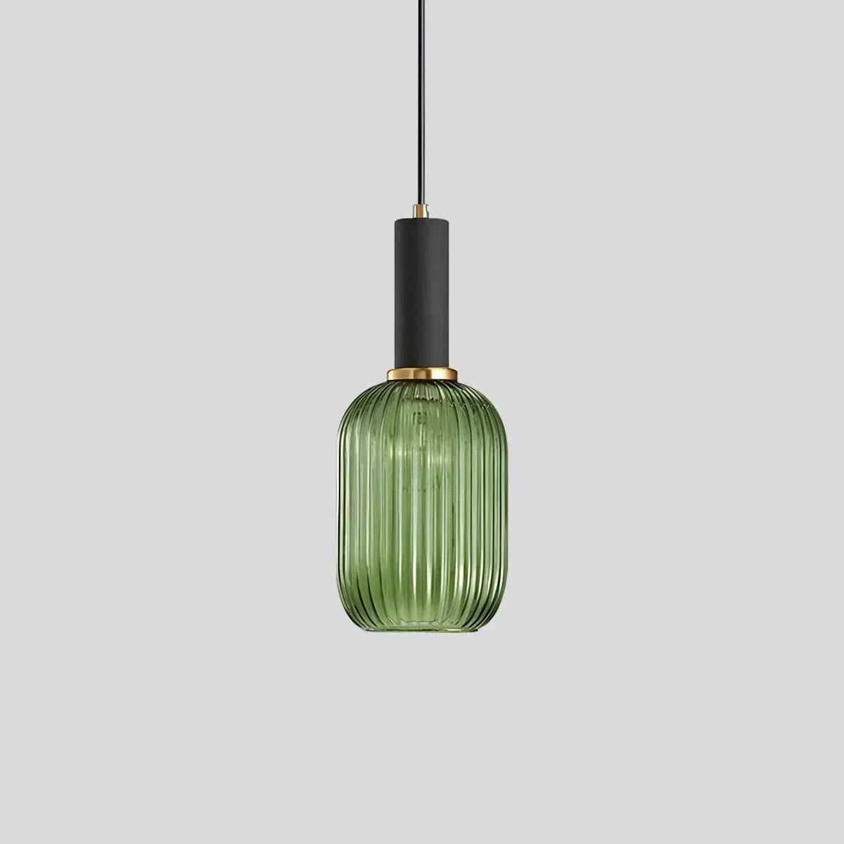 Nordic Glass Pendant Light With Striped Shade Design