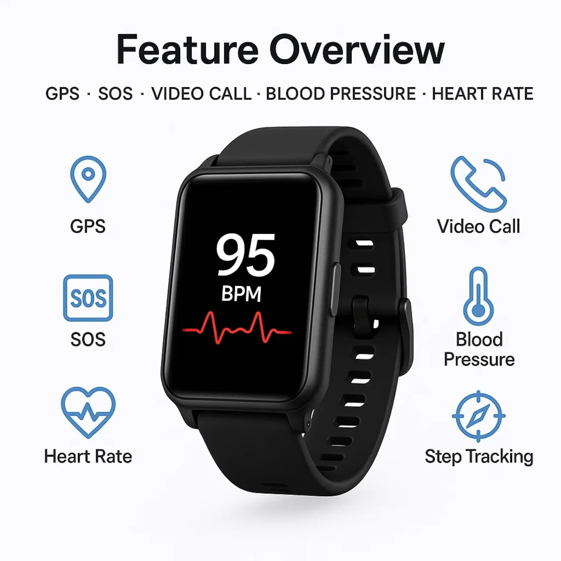 Guardian Watch Senior Smartwatch With Fall Detection And GPS Tracking