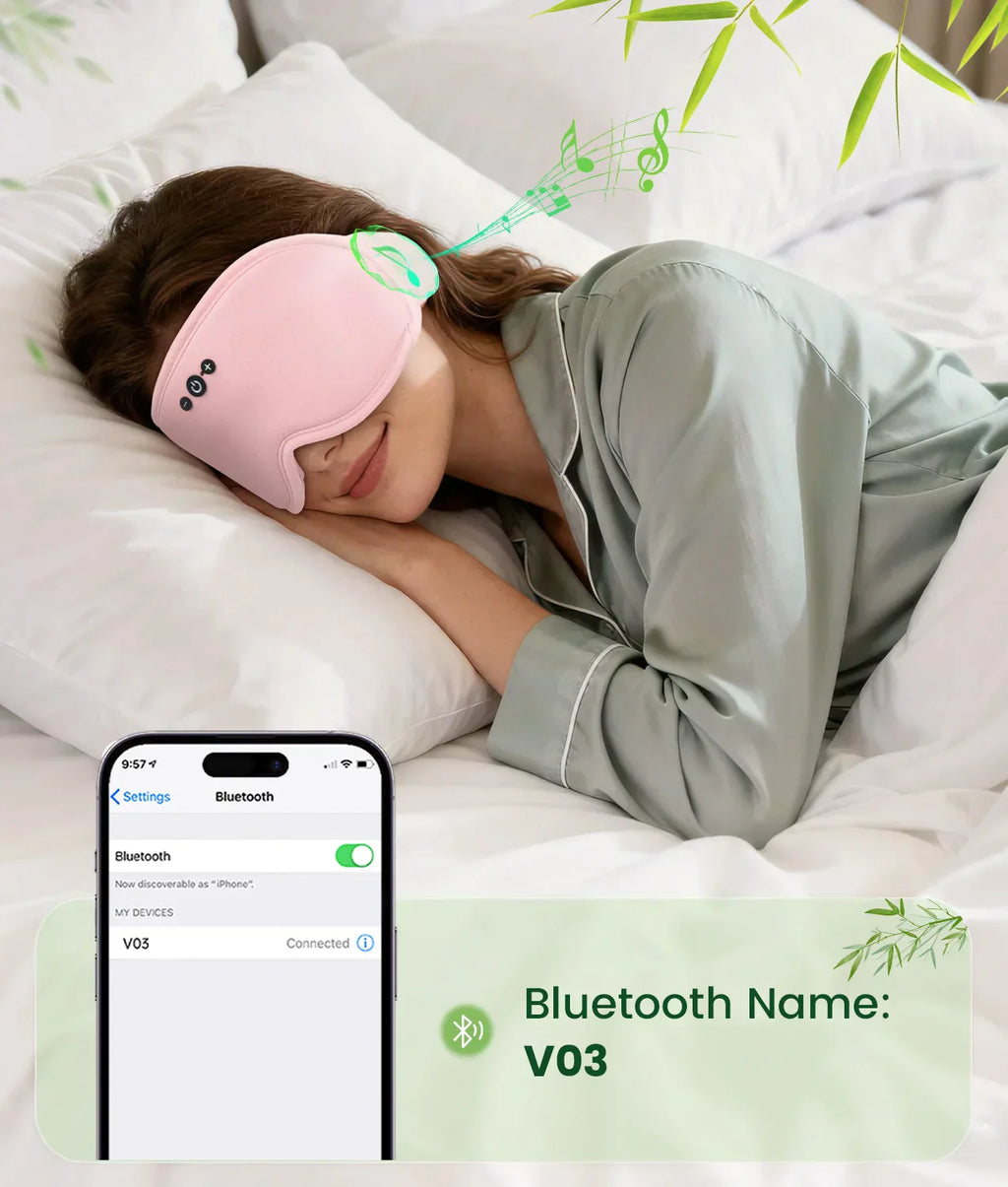 Serene Sleep Eye Mask With Bluetooth 5.4 And 3D Design For Light Blocking