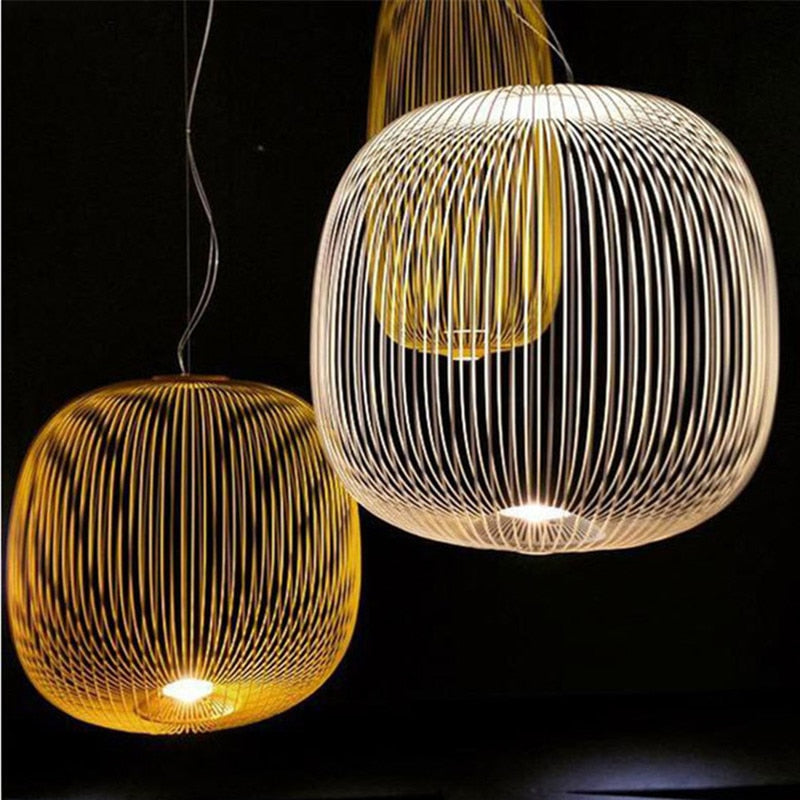 Lyra Spokes Pendant Light, Hanging Fixture, 52 Cm Diameter, 200 Cm Height