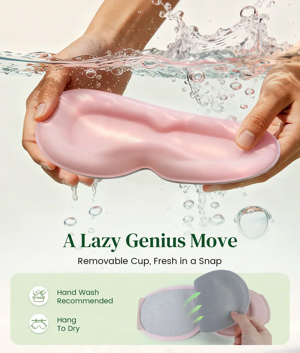 Serene Sleep Eye Mask With Bluetooth 5.4 And 3D Design For Light Blocking
