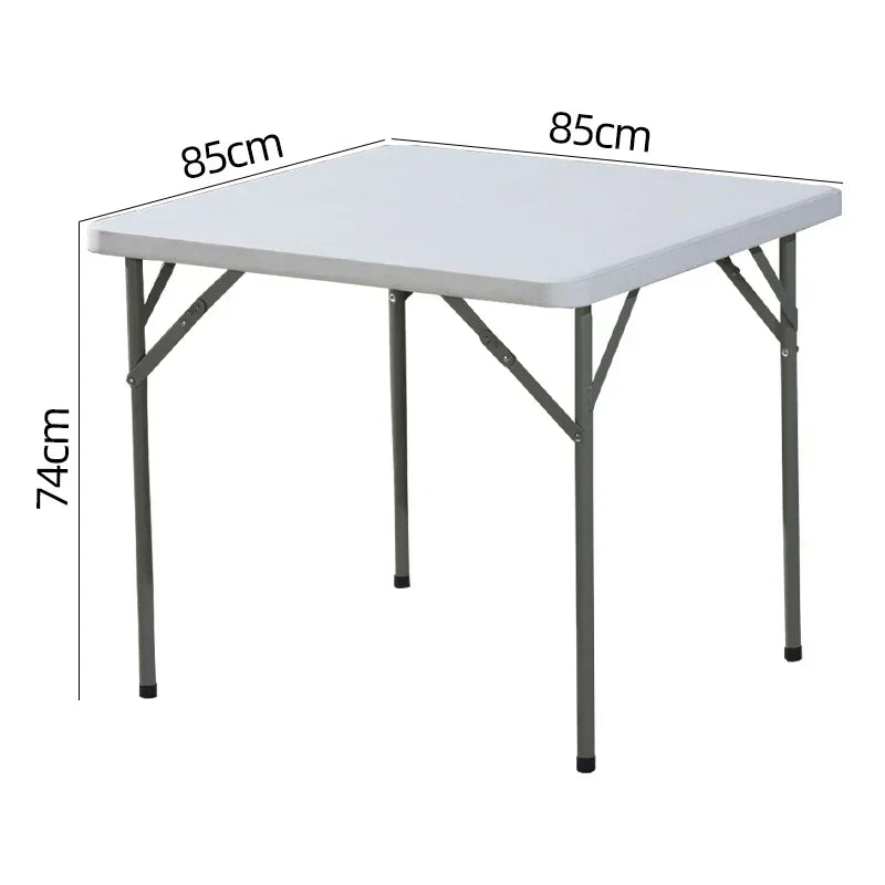 Versatile Folding Table For Outdoors, 3-Foot Square, Space-Saving Durable Plastic