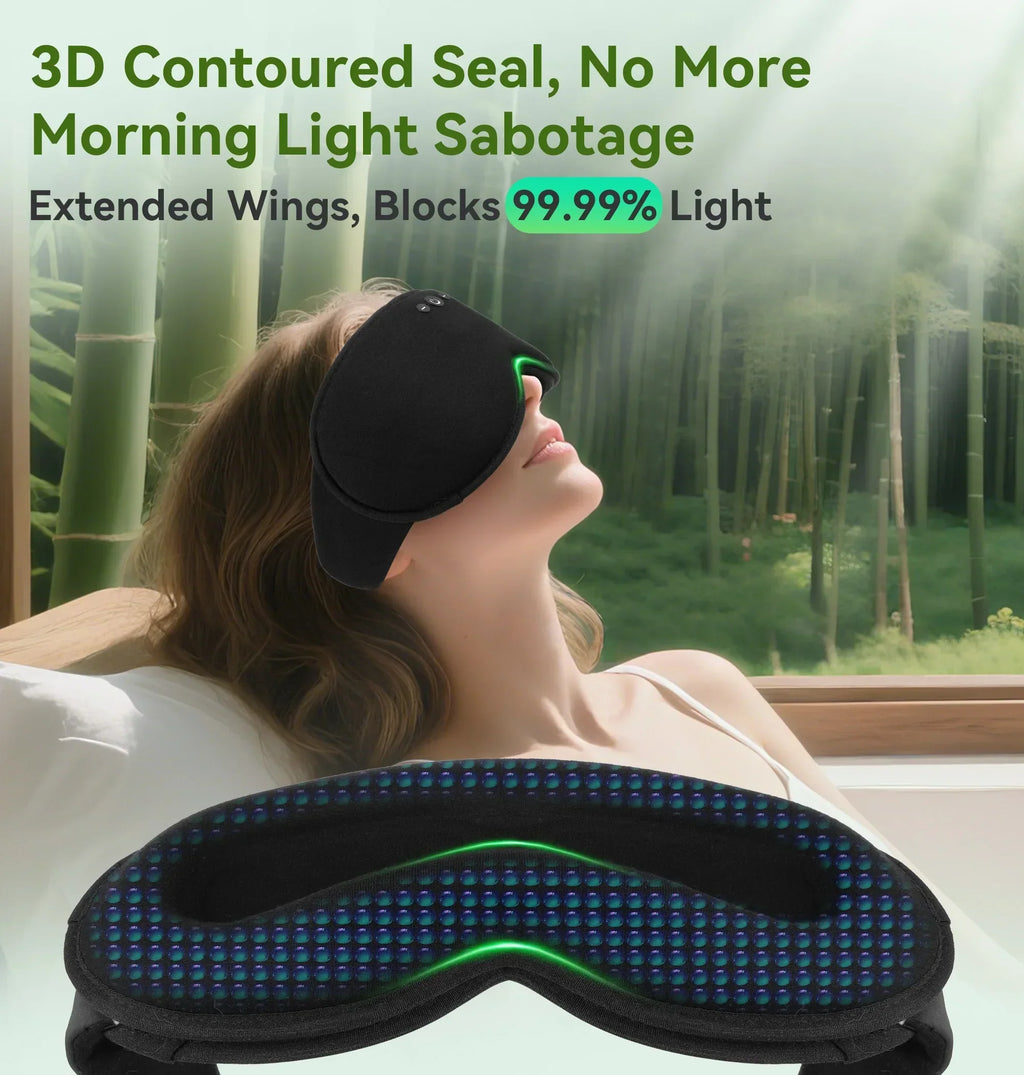 Serenity Sleep 3D Bluetooth Eye Mask With Light Blocking And Music Playback