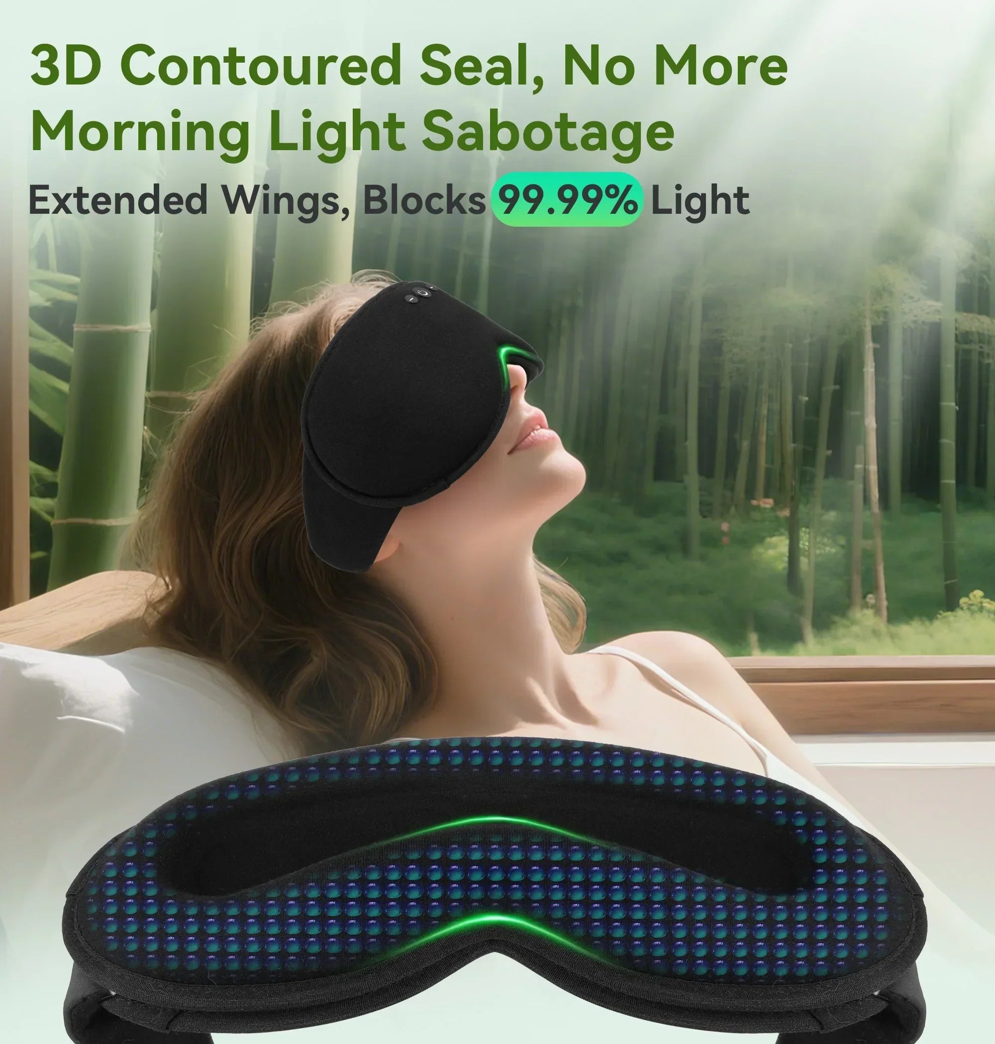 Serenity Sleep 3D Bluetooth Eye Mask With Light Blocking And Music Playback