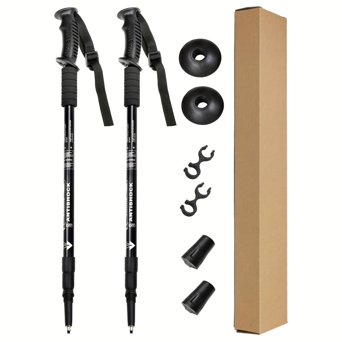 Hikemaster Pro Adjustable Trekking Poles In Aluminum With Shock Absorption For Outdoors