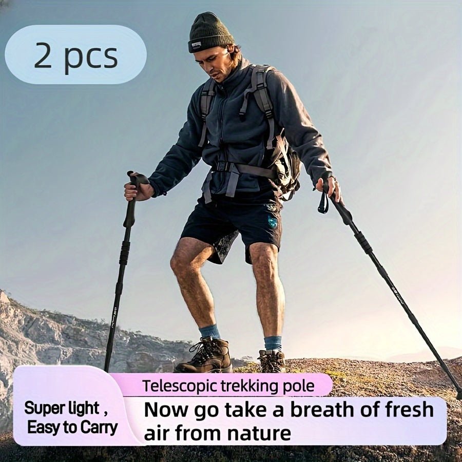 Hikemaster Pro Adjustable Trekking Poles In Aluminum With Shock Absorption For Outdoors