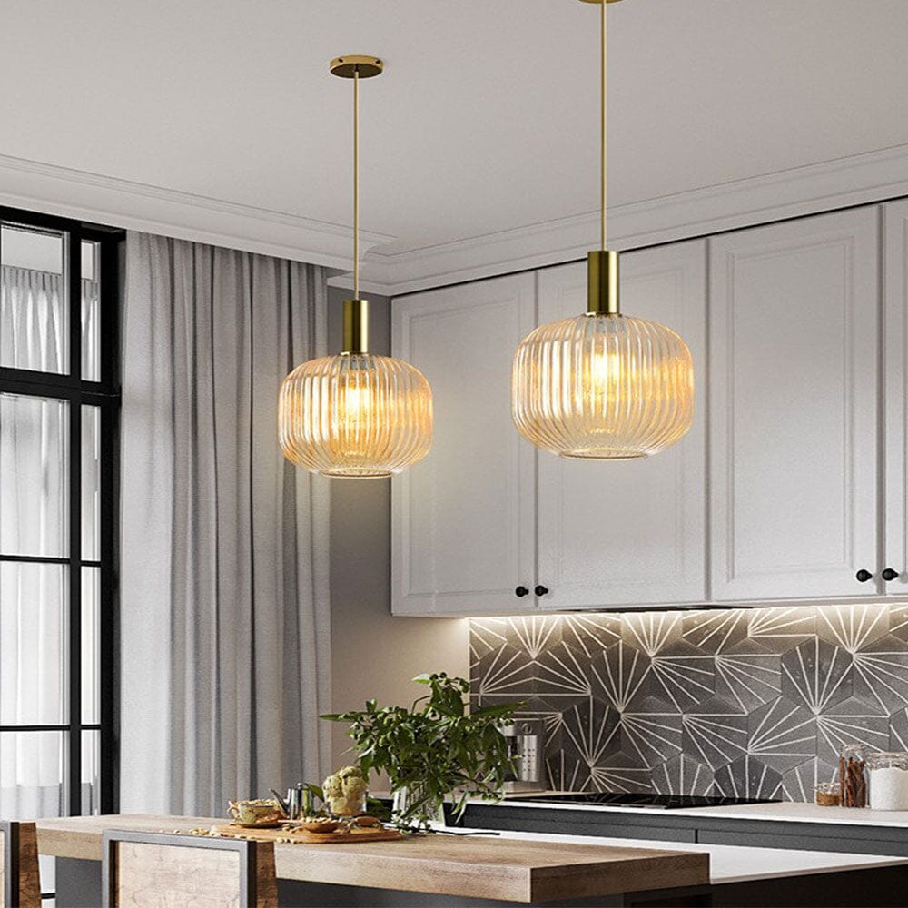 Marise Pendant Lights With Fluted Glass Nordic Decor