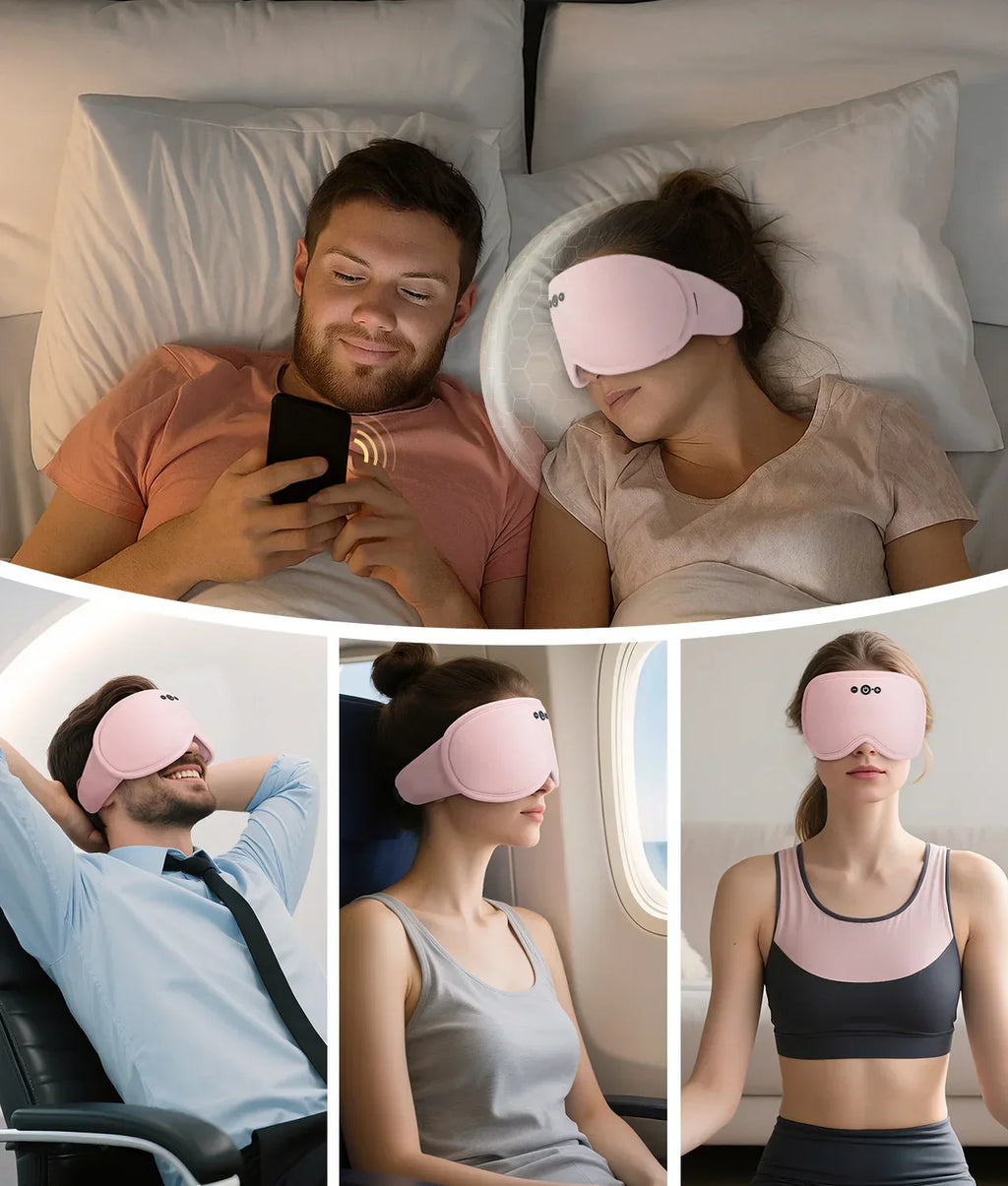 Serene Sleep Eye Mask With Bluetooth 5.4 And 3D Design For Light Blocking