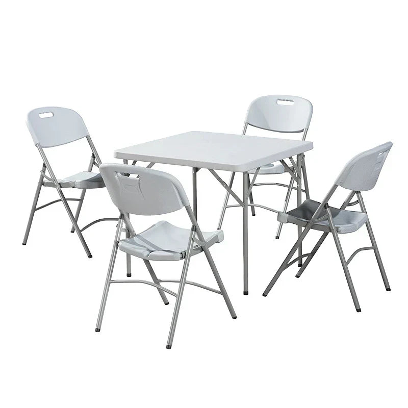 Versatile Folding Table For Outdoors, 3-Foot Square, Space-Saving Durable Plastic