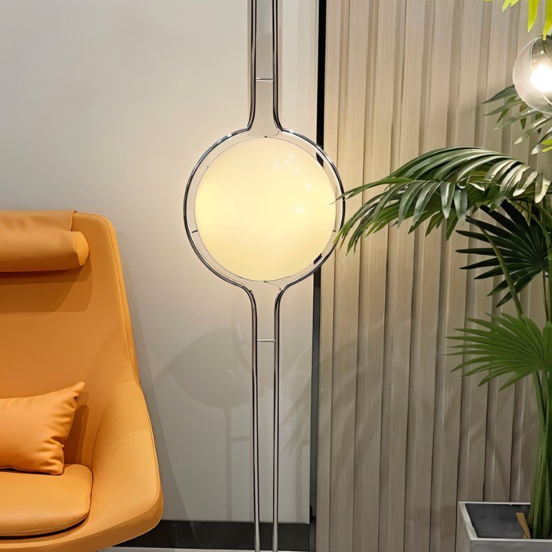 Halo Beam Adjustable Floor-To-Ceiling Lamp With Warm Glow For Modern Spaces