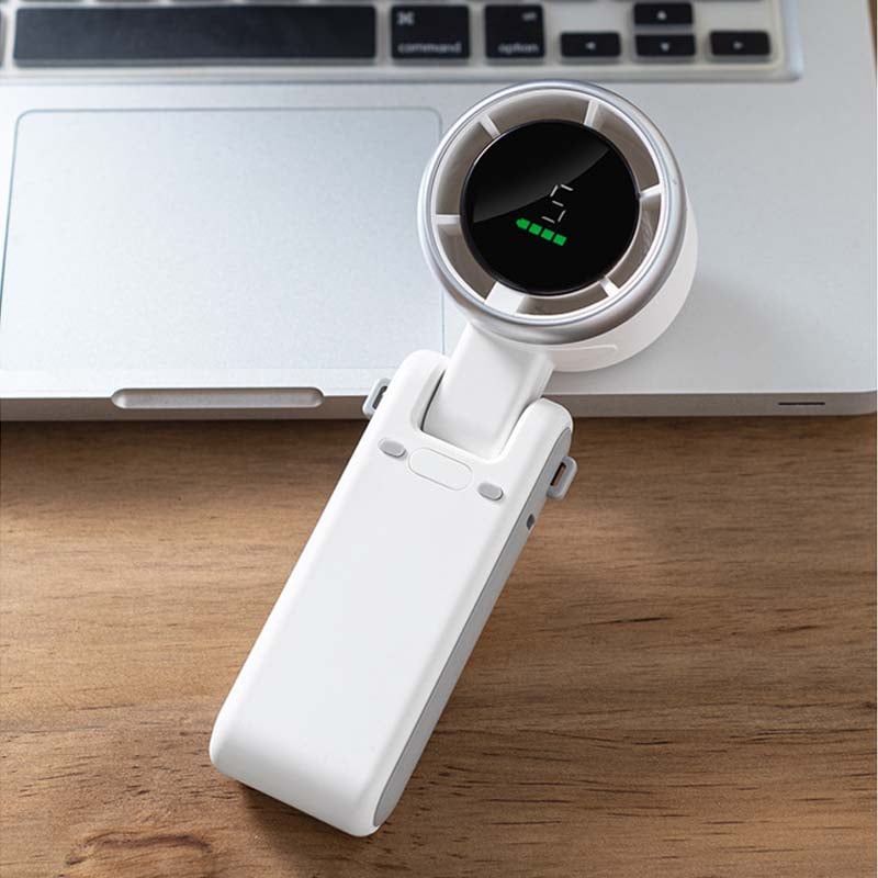 Foldable Neck Fan With Five Speed Settings For Travel And Outdoors