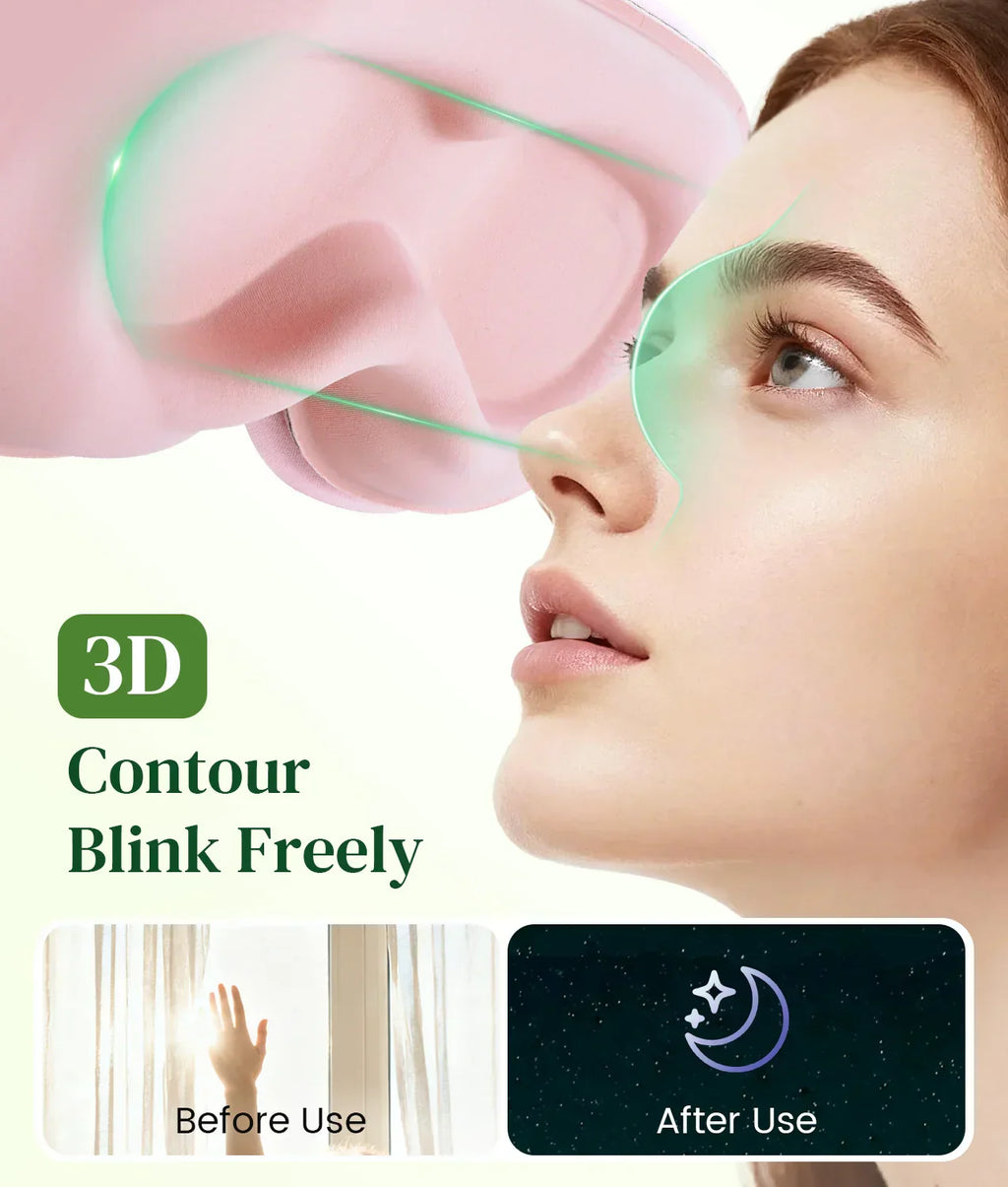 Serene Sleep Eye Mask With Bluetooth 5.4 And 3D Design For Light Blocking