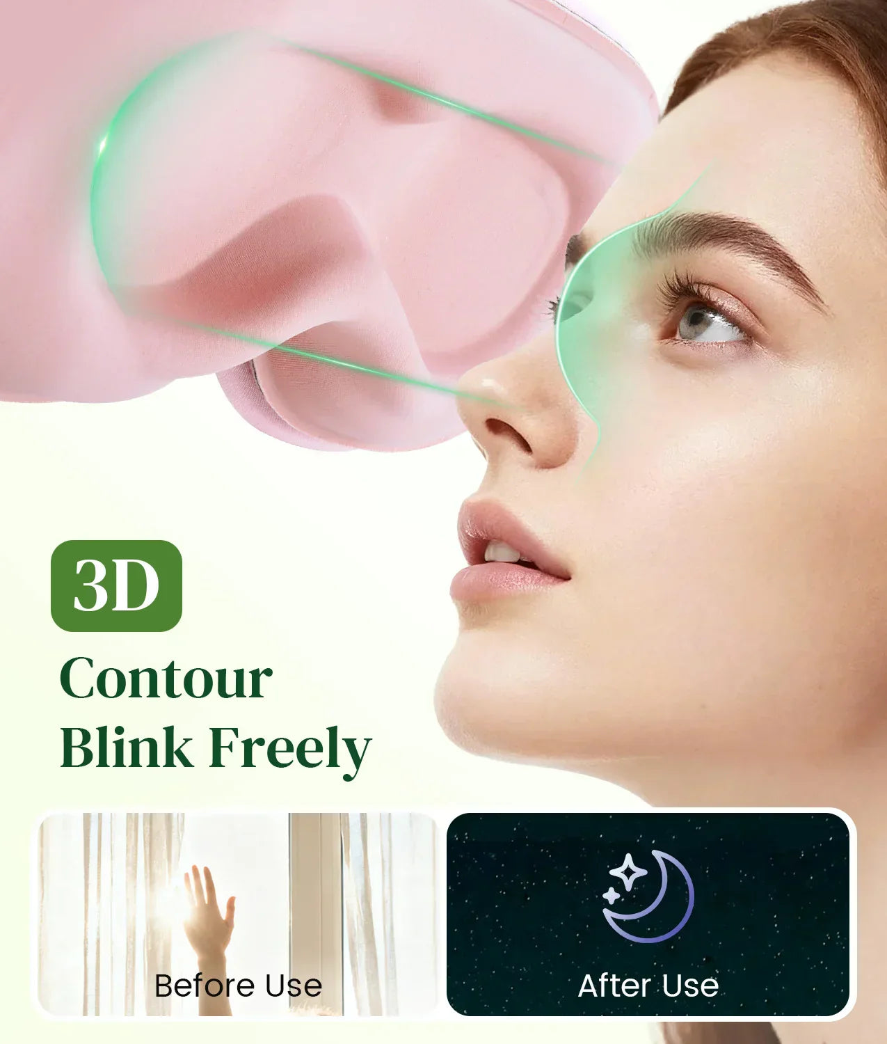 Serene Sleep Eye Mask With Bluetooth 5.4 And 3D Design For Light Blocking